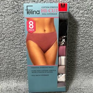 Felina Womens 8 Pack Hi-Cut Brief Cotton Modal Stretch Size M Multicolor